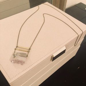 Long Boho Necklace with Amethyst Pendant